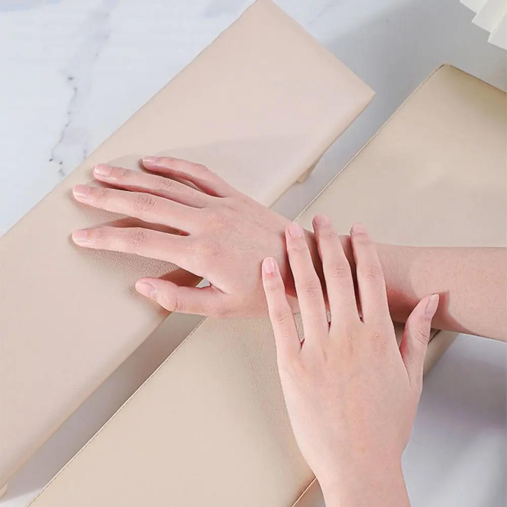 Tilt Design Beveled Hand Pillow Space-saving Wooden Base Nail Arm Rest Cushion Hand Support Soft Nail Art Stand Nail Accessories