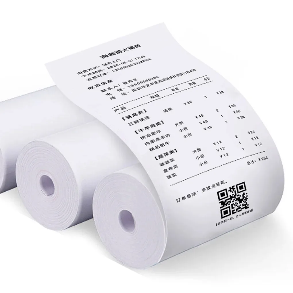 20 Rolls Receipt Thermal Paper 57x25 mm Printing Label Roll for Mobile POS Photo Printer Cash Register Paper Office Stationery