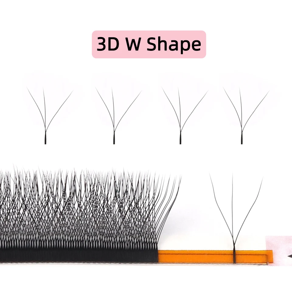 RUJADE W-förmige 3D-Klee-Augenwimpernverlängerung, weiche schwarze Wimpern, vorgefertigte Volumenfächer-Wimpern, 3D-Feen-Spike, handgewebte Wimpern – Detail 5