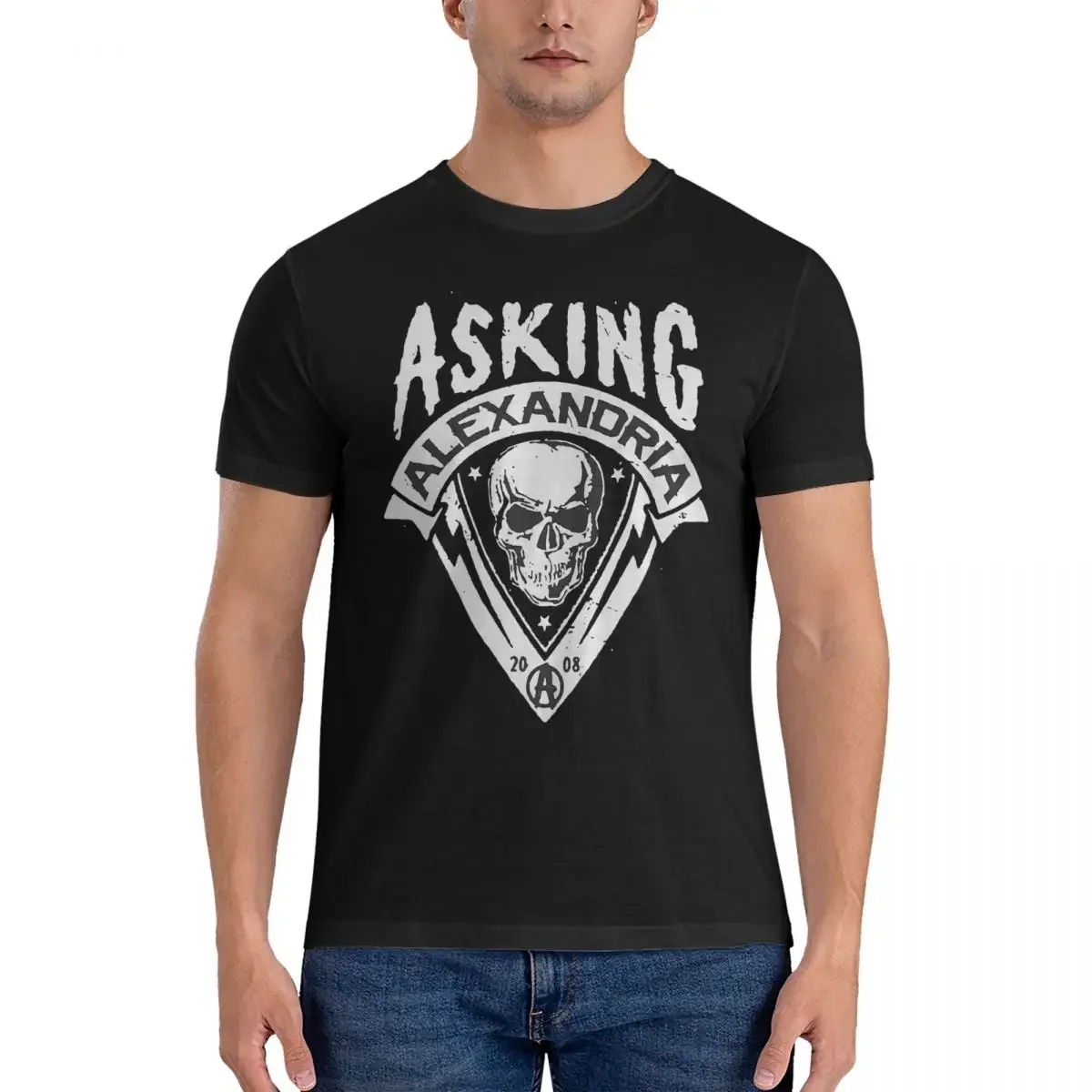 Men T-Shirts Rock Band Vintage Cotton Tees Short Sleeve Asking Alexandria T Shirt O Neck Clothing Gift Idea