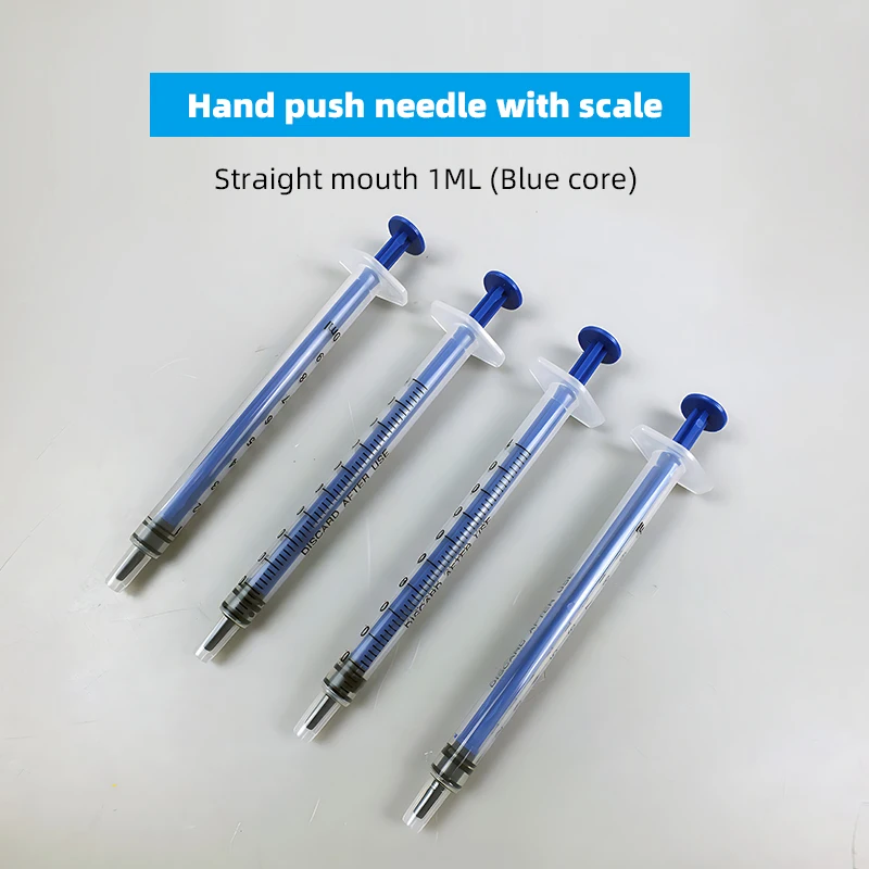 Industrielle Spritze, 1 ml, blauer Kern, Verkauf von 10.000 Einheiten in einer kompletten Box, Kleber-Dosierspritze, Dosierzylinder