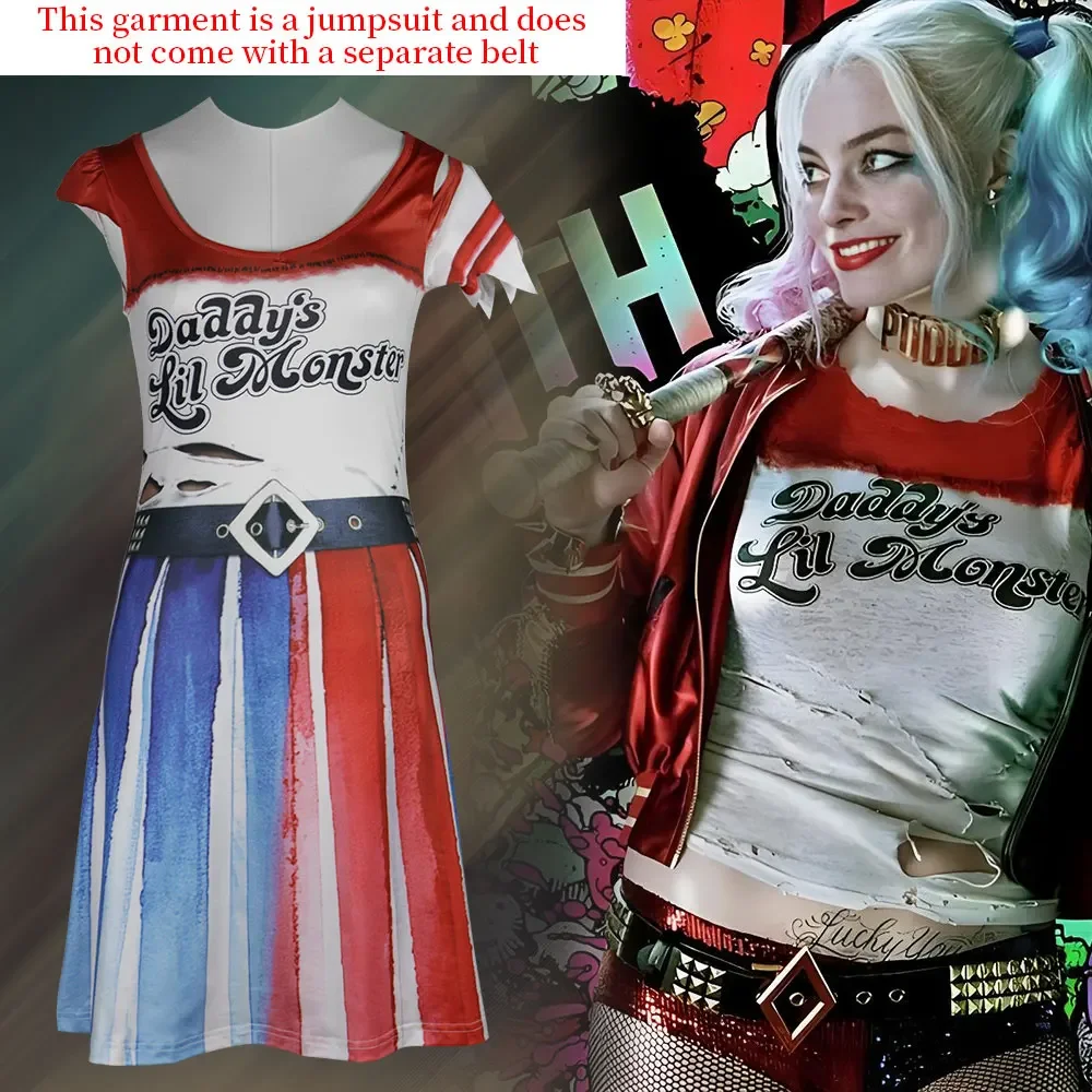 

2025 Halloween Nouveaux vêtements de cosplay irréguliers, petite robe moche pour femmes, robe imprimée numérique, vêtements