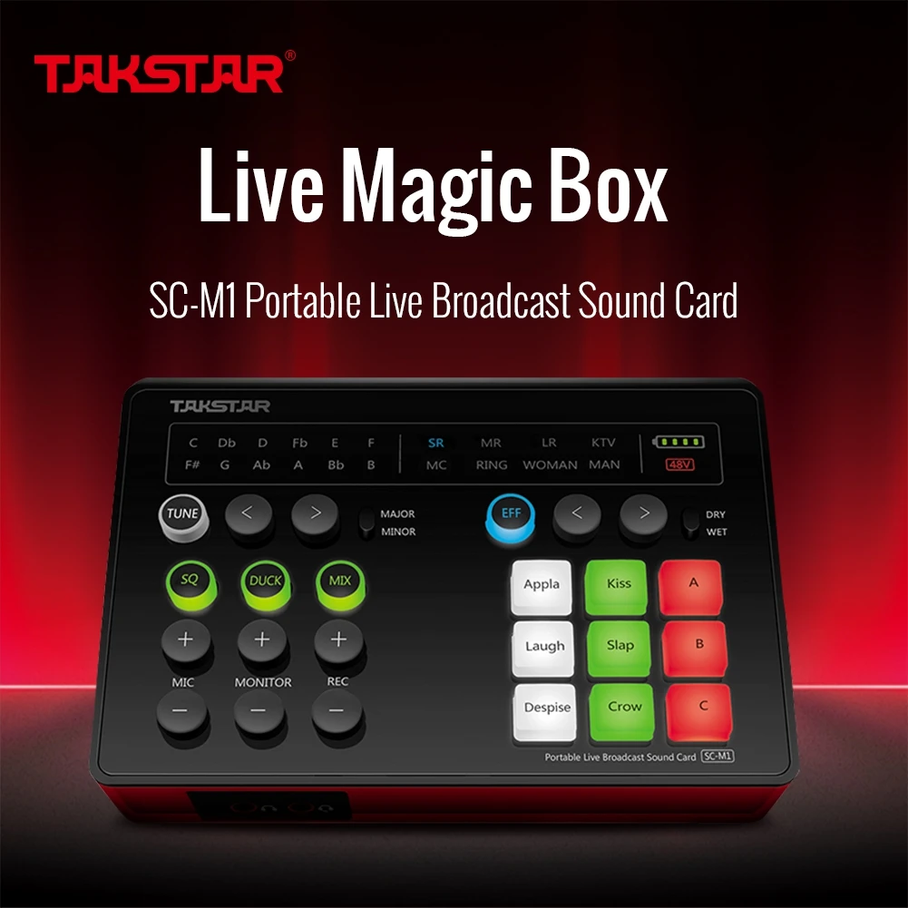 YYHC--M1 Portable Live Broadcast Sound Card Podcast Equipment live streaming device for Karaoke