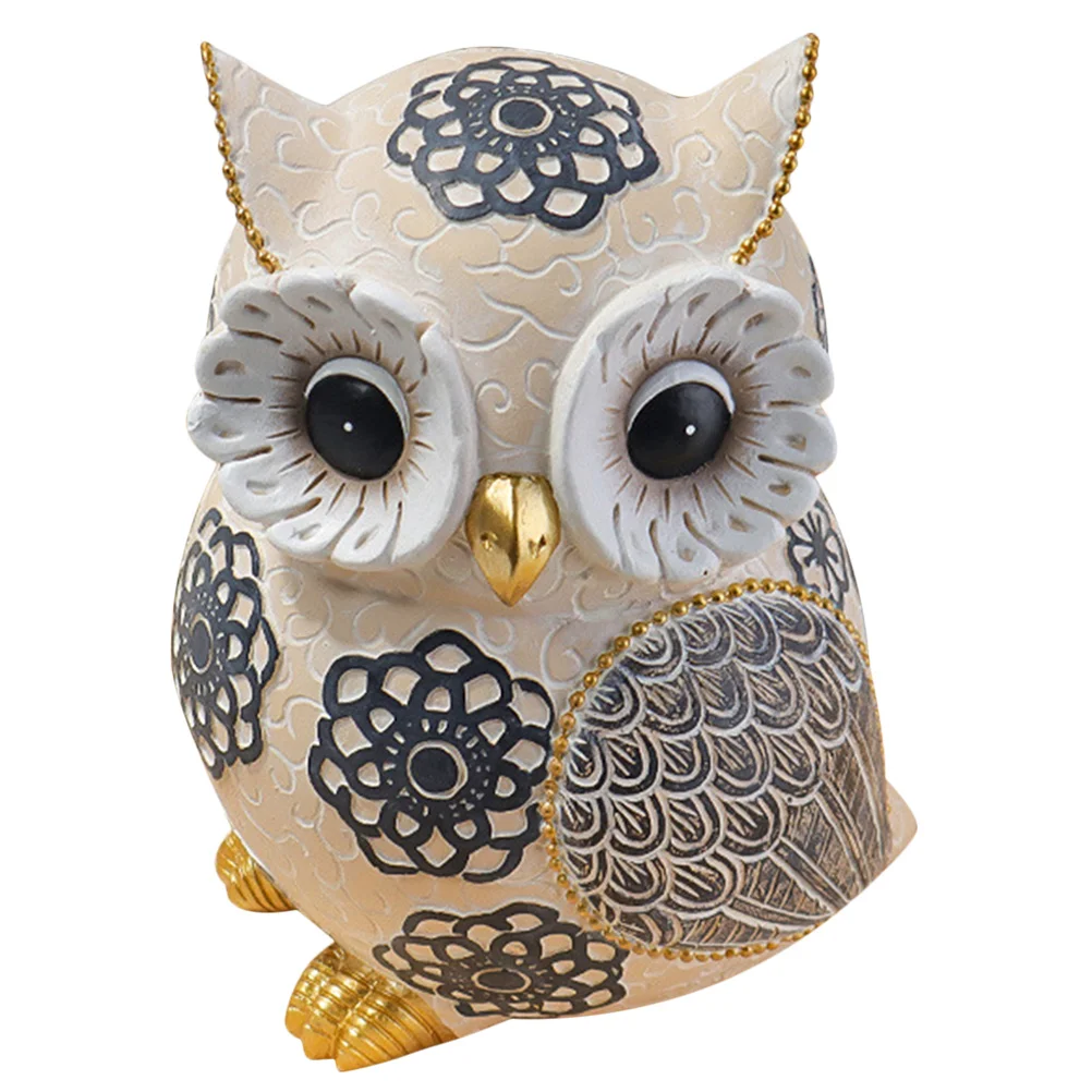 

Desktop Owl Ornament Resin Made Lifelike Detail Home Garden Decorative Statue Compact Size for Table Shelf Cabinet Display