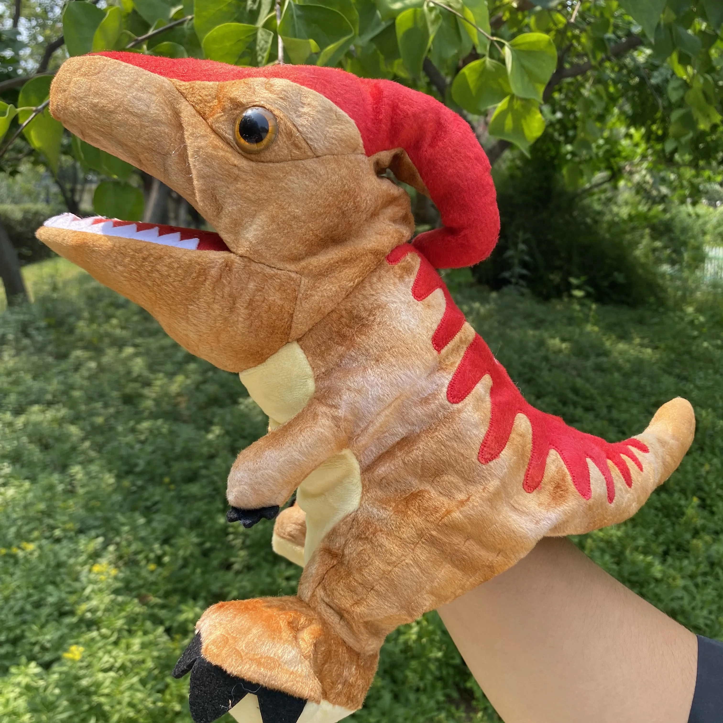 25-40cm Dinosaurier Plüsch Handpuppen lebensechte Triceratop Tyranno saurus Rex Handpuppen für Kinder Erwachsene Muppets