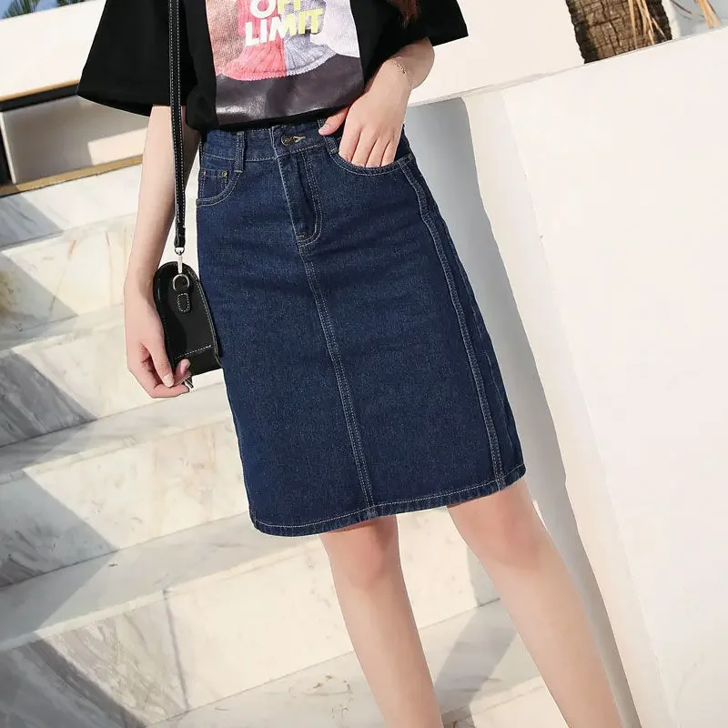 

Women's Denim Skirt Blue Tight Female Jeans Skirts Wrap Midi High Quality Casual Stylish Aesthetic Clothing Sales Y2k Vintage