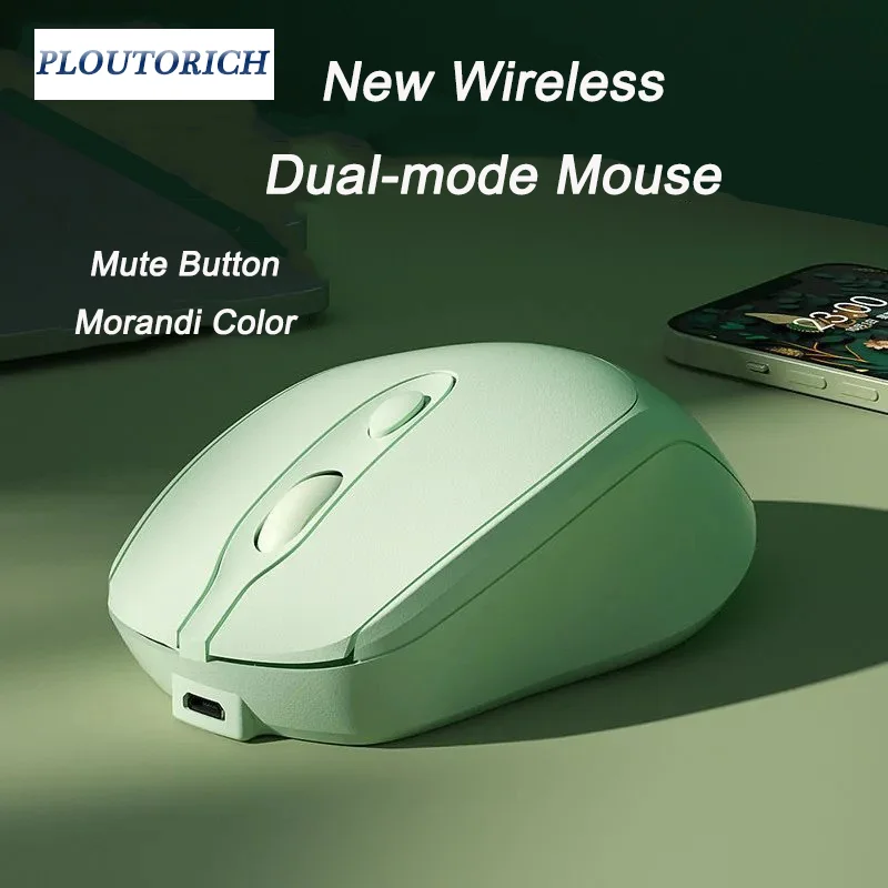 

Wireless 2.4G Bluetooth Dual-mode Mouse Rechargeable Mute Button DPI Adjustable Mause Tablet PC Universal Office Use Comfortable