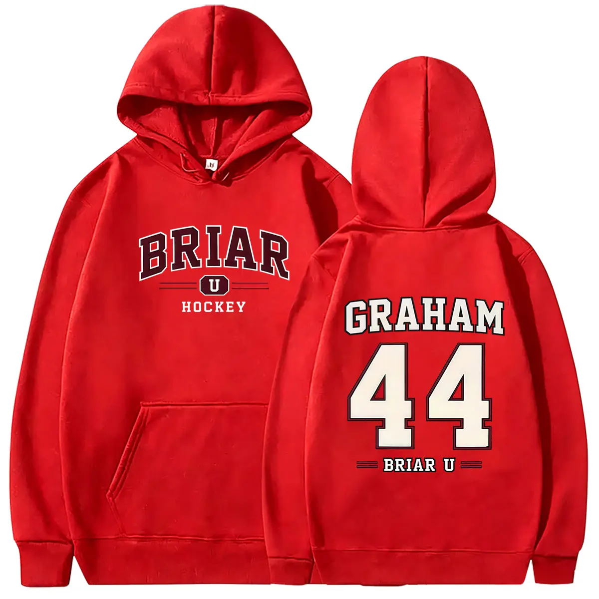 Off Campus Briar University Hockey Graham 44 Grafik-Hoodie Herren Damen Vintage Oversized Sweatshirt Männlicher Mode-Pullover Hoodie – Detail 10