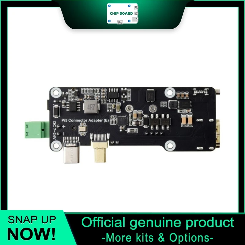 Waveshare PCIe M.2 Adapter E Raspberry Pi 5 NVMe Storage Interface Board 4K Video PoE Expansion