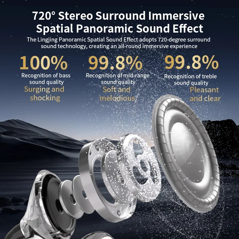 Q108 ai tradução clipe de orelha fones de ouvido bluetooth 6.1 sem fio redução ruído esportes hd chamada toque