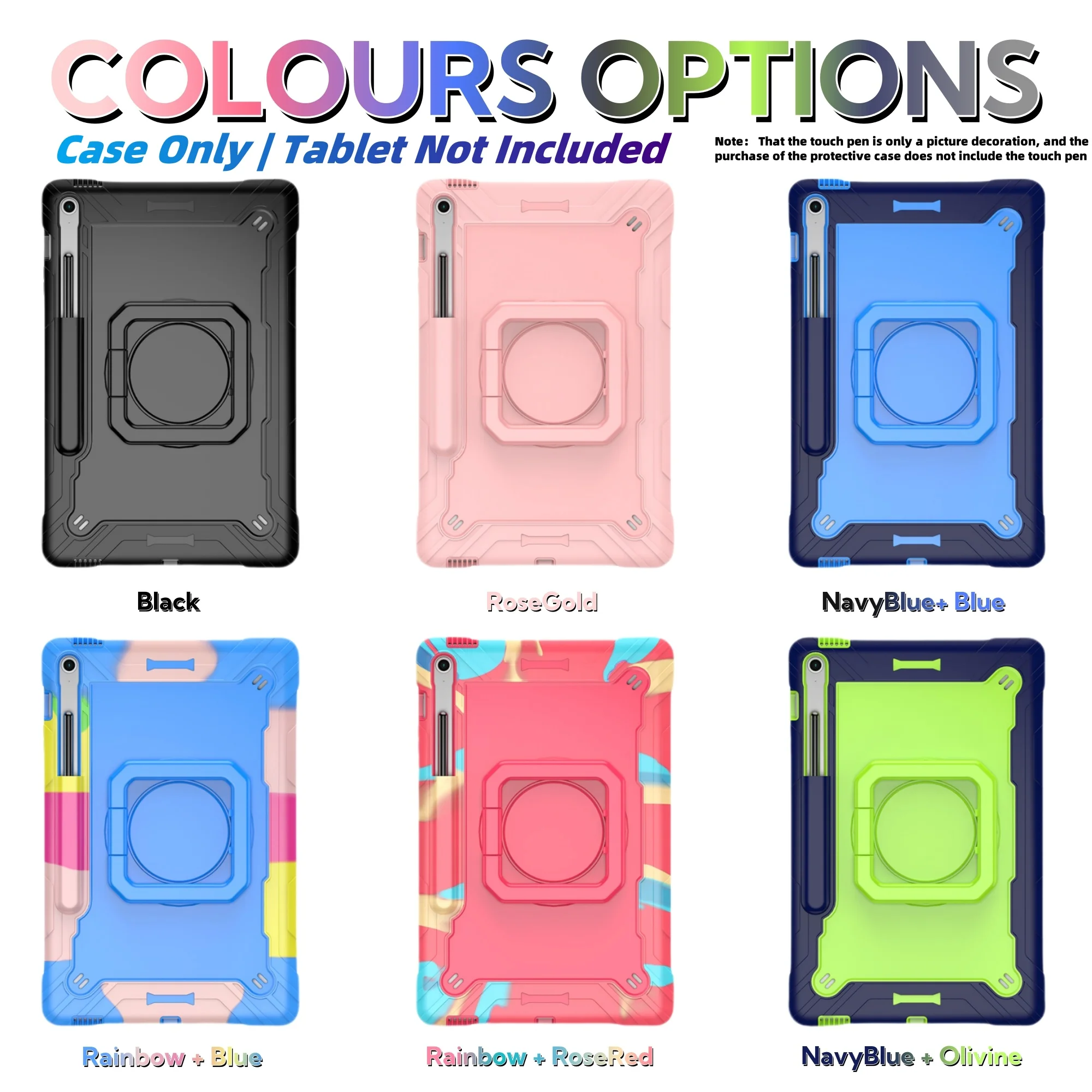 Case for Galaxy Tab S10 FE plus 13.1(SM-X620/X628B) Shockproof Heavy Duty Cover 360 Rotating stand/Shoulder Strap/Pen Holder