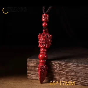 Liontin Alu Cinnabar Vajra Alami Gantungan Kunci Pria Kalung Wanita Hadiah Jimat Keberuntungan Pasir Emas Ungu Kelas Atas 12 kalung vajra penjualan terbaik - №