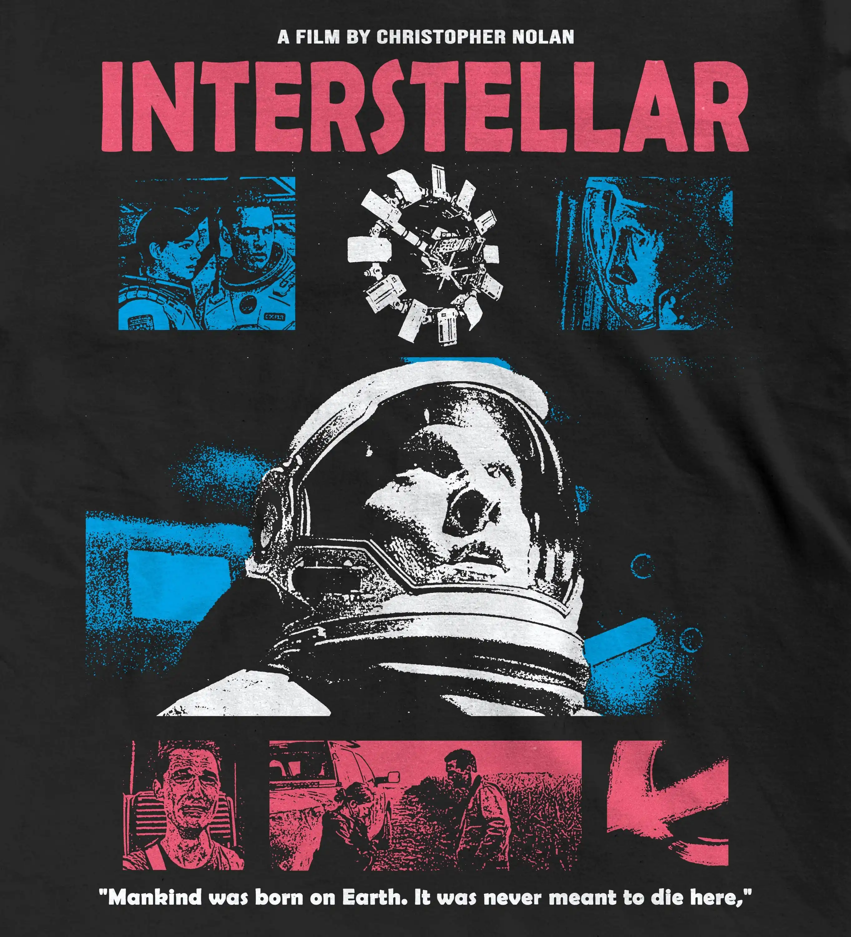 Interstellar Christopher Nolan Vintage Style Movie Graphic T-Shirt Cotton Men Women Streetwear Tee