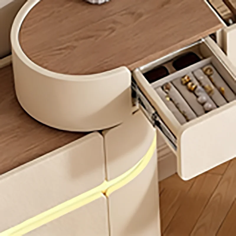 Scrivania da toeletta elegante nordica con design di stoccaggio Meticolosa scrivania da toeletta squisita Mobili classici alla moda Coiffeuse De Chambre