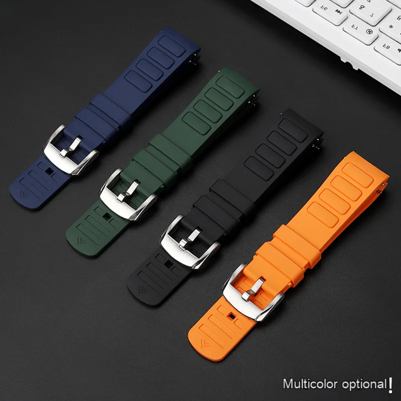 For Mido New Multiport TV series M049.526A Rubber Arc Mouth Mido TV M049 Watch Green Quick Release Watch Strap 22mm Accessories