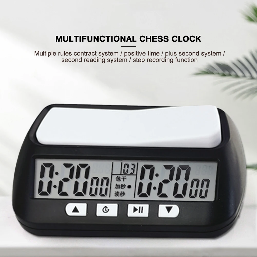 Digital Chess Clock Multifunctional Board Game Countdown Timer Professional with Memory and Step Function Gifts for Chess Lovers view 2