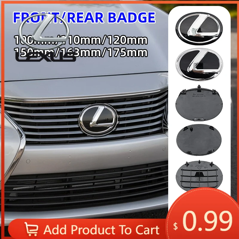 

Interior Stickers 3D Front Grille Emblem Rear Trunk Badge For Lexus CT200h IS ES NX RX UX GX GS F Sport No ACC Radar Logo Replac
