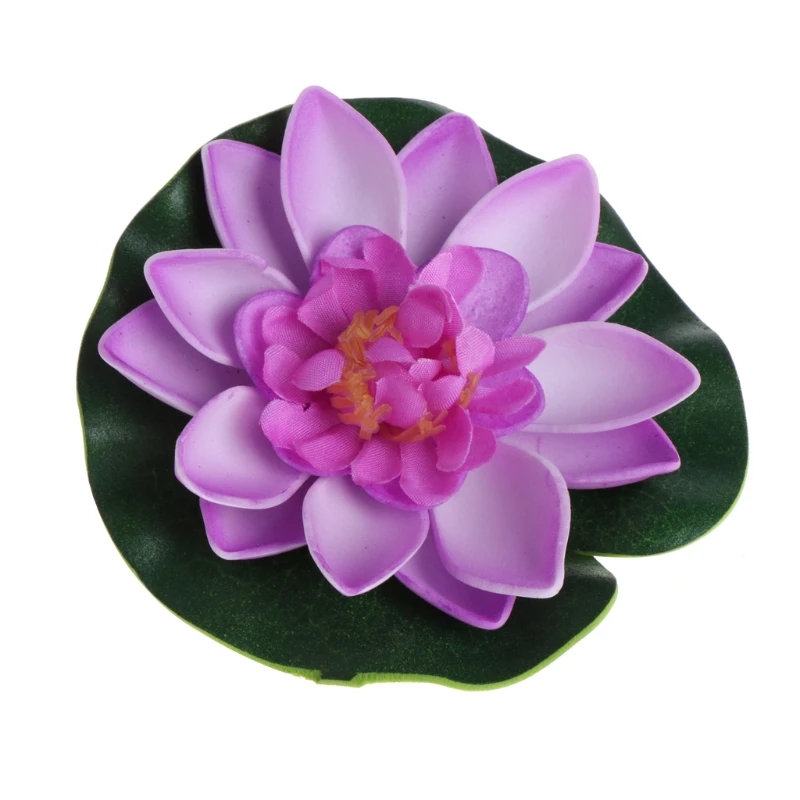 Flores flotantes artificiales, loto, lirio agua, jardín plantas para tanque, estanque, envío directo