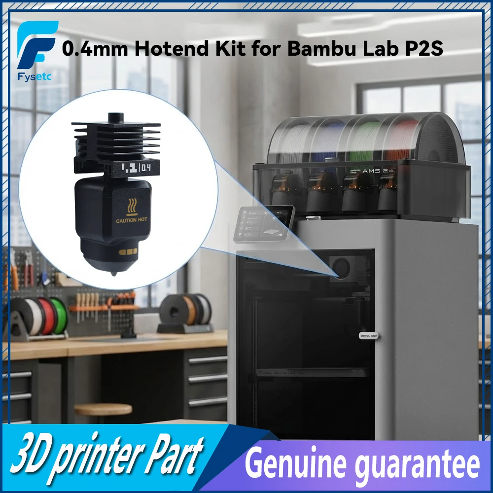 

Hotend Kit For Bambu Lab P2S Detachable Hardened Steel 0.4mm Nozzle High Temperature Resistance For 3D Printer Parts