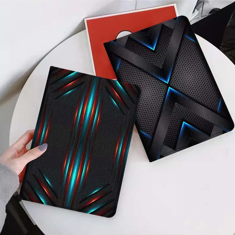 

Cool Neon Geometric Pattern For Xiaomi Mi Pad Mini 4 5 6 7 SE Pro Plus Redmi Pad 2 SE 2025 8.8 11 Foldable Tablet Case Gift