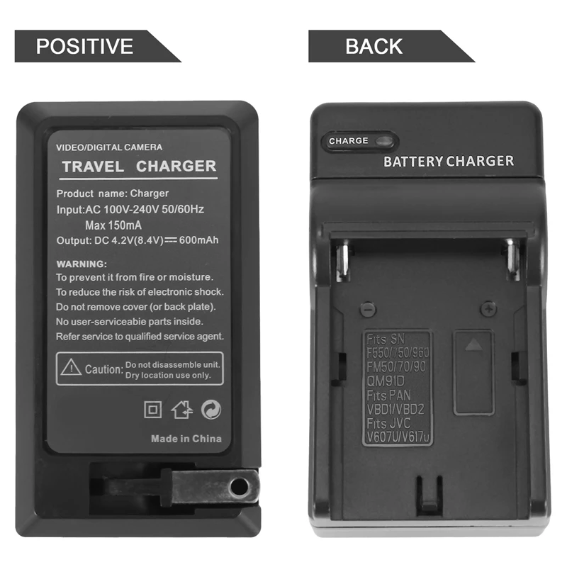 Зарядное устройство NP-F550 для NP-FM50, FM70, FM90, FM30, FM500H, FM51 (USplug)-PZZW