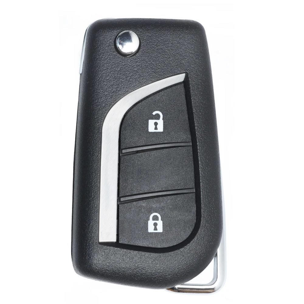 KEYECU FCC ID: B3W2F2R トヨタ アイゴ アベンシス ヤリス 2019+ 433.58MHz /434.42MHz 8Aチップ フリップリモートキー フォブ 2ボタン