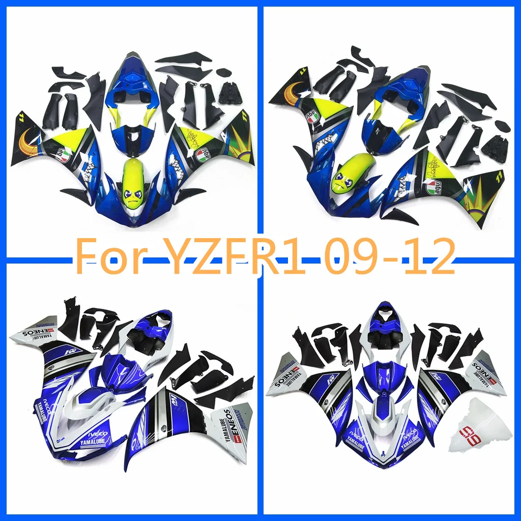 Blue Yellow Shark Bodywork  for Yamaha YZF-R1 2009 2010 2011 2012 YZFR1 ZXMT Injection Plastic Fairings 09 10 11 12 Fairing Kit