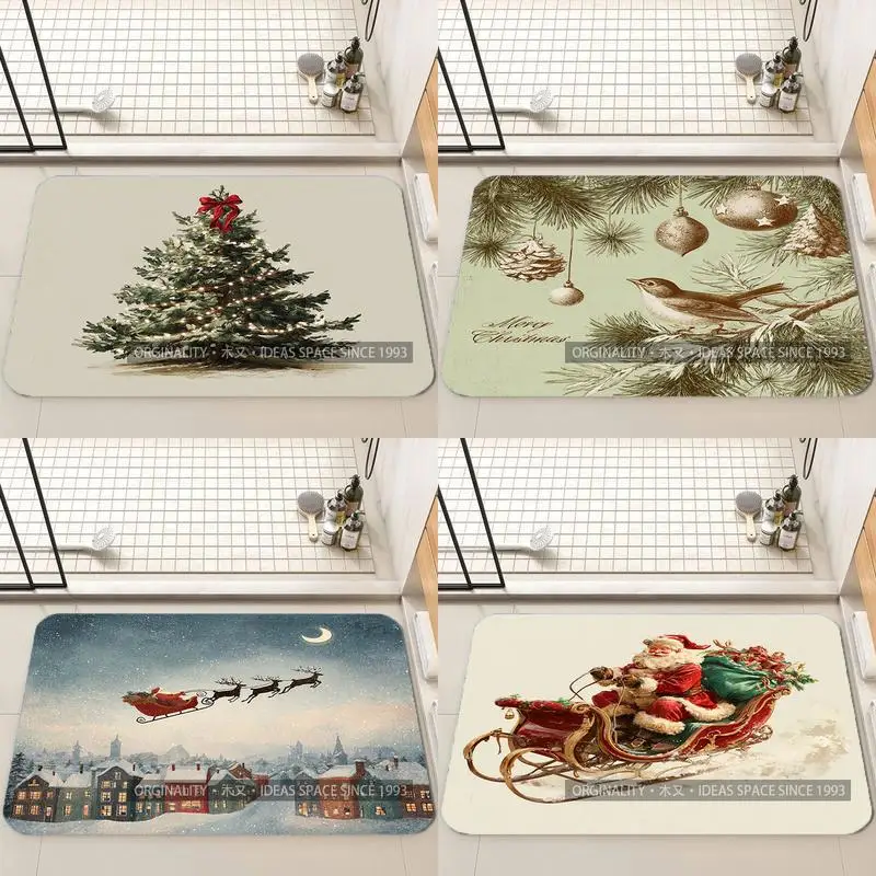 

Милый узор Санта-Клауса, украшение для гостиной, домашний диван, нескользящий ковер, кабинет, спальня, татами, детский мягкий напольный коврик