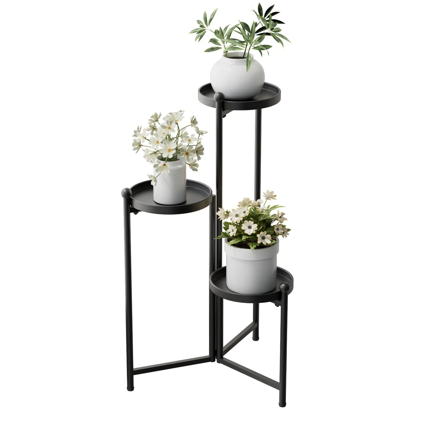 #Modern Minimalist Hinged Flower Stand Floor-Standing Telescopic Green Plant Rack Outdoor Balcony Potted Plant Storage Rack