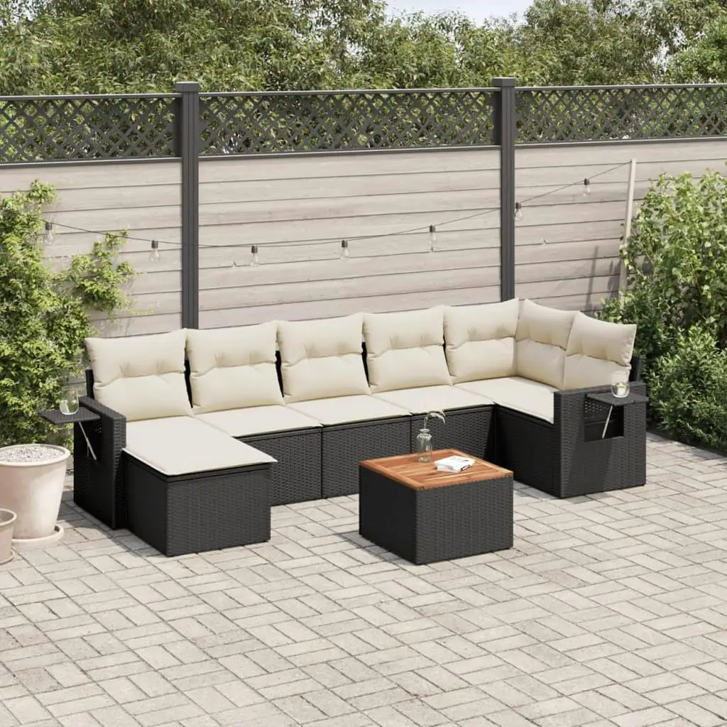 

Garden Rattan Modular Sofa Set Black PE Outdoor Seating Comfortable Furniture for Patio Garden Backyard Stylish Design