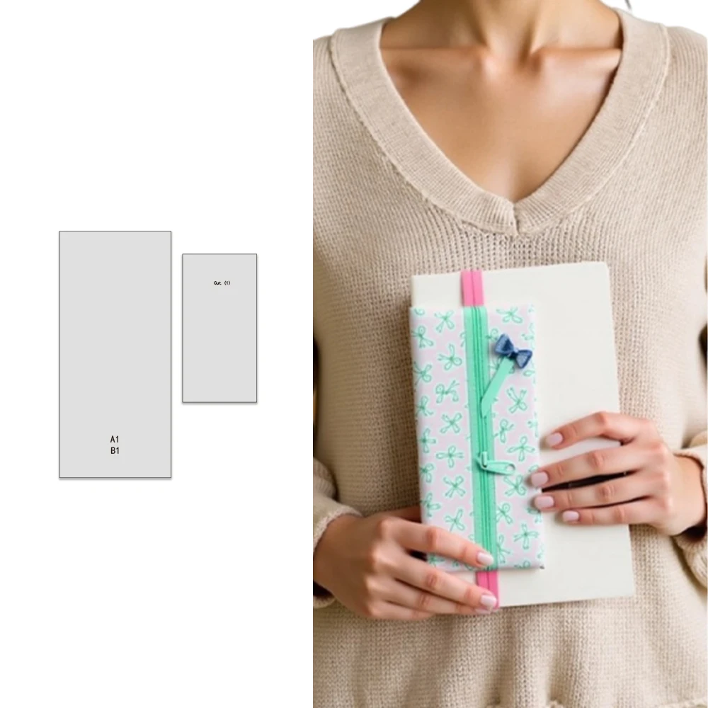 ANY SIZE Zipper Pencil Pouch Bookmark Sewing patterns, 1:1 scale women's bag sewing patterns, stylish bag prototype patterns