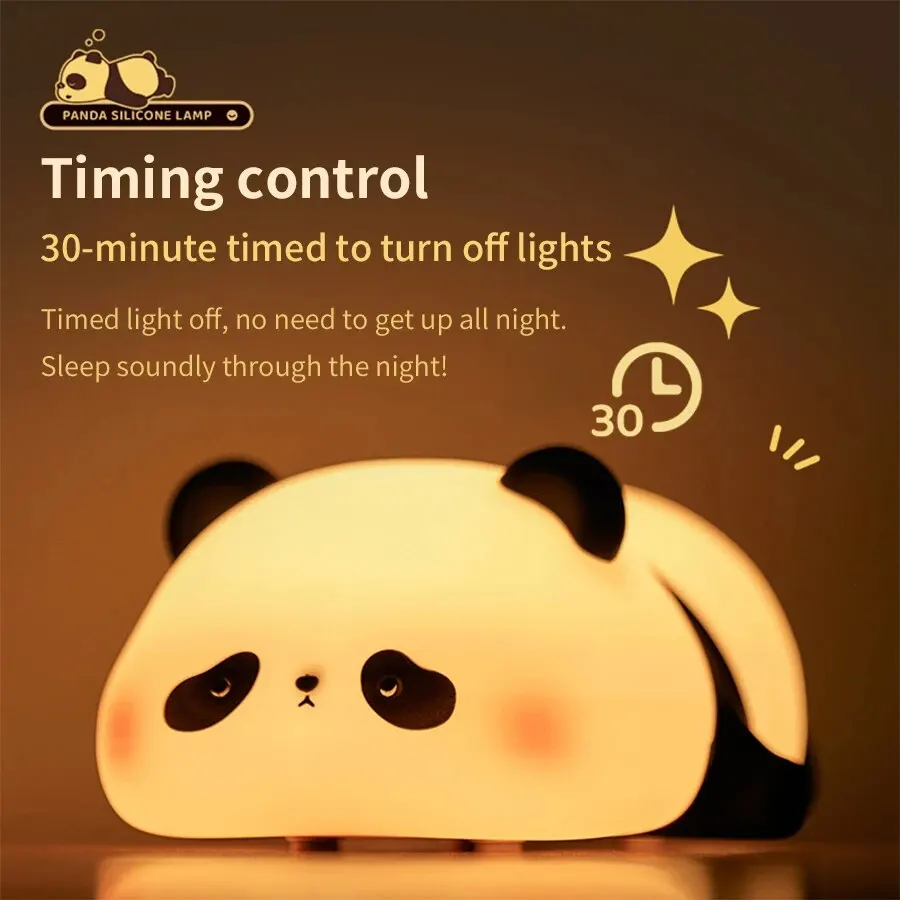 Cute LED Cartoon Night Light com Sensor de Toque, Kid's Nightlights, Silicone Child's Holiday, Presente de Natal, Bedside Lamp, Bedroom Decor