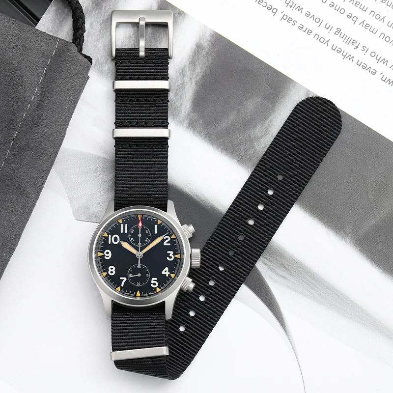 Retro Chronograph Watch 39mm VK61 Quartz BGW9 Luminous Stainless 100M Waterproof Sapphire AR-Coating Military Vintage Wristwatch