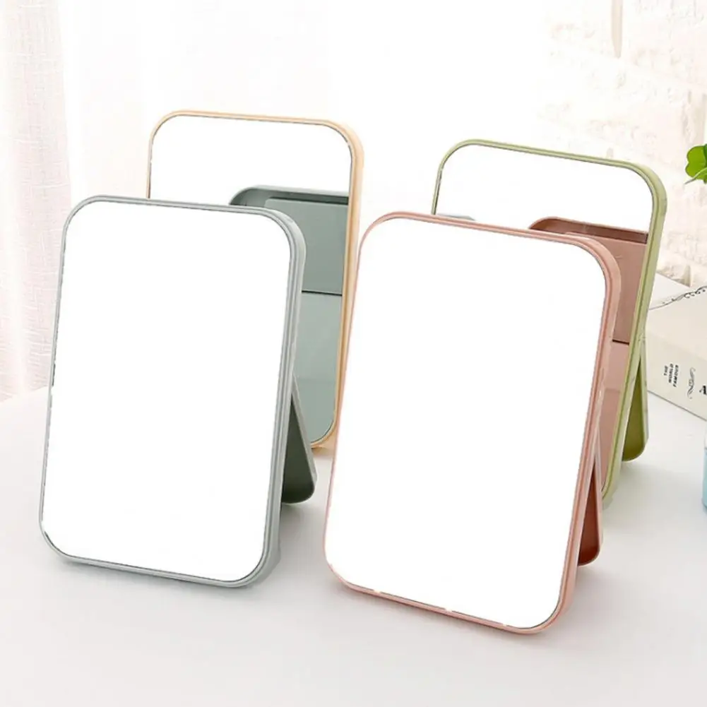 Useful  Desktop Makeup Mirror Daily Using Simple Portable Princess Mirror Foldable Makeup Tool Square Mirror for Home