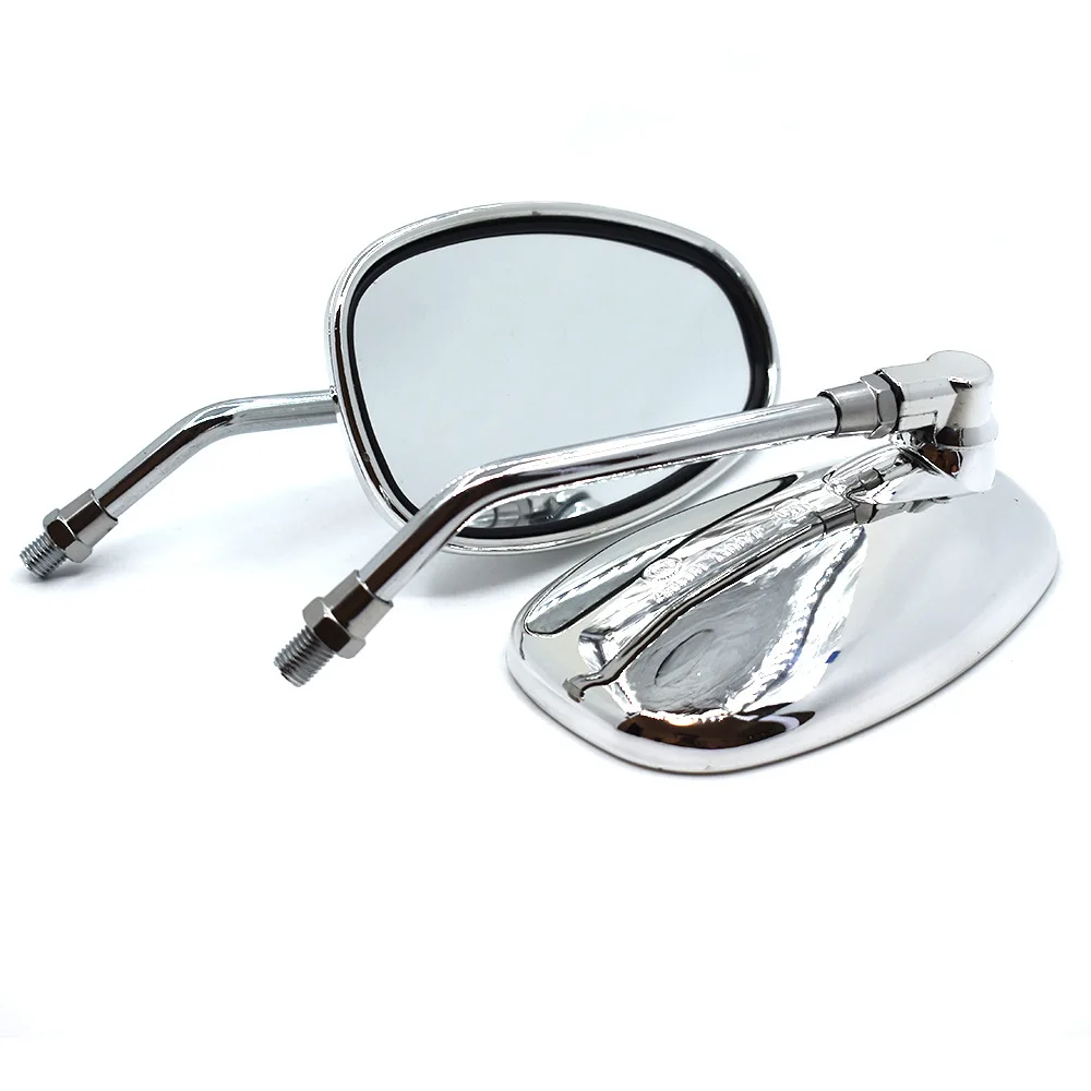 2PCS Universal 10mm Motorcycle Rearview Mirrors For Honda Yamaha Kawasaki Suzuki Chopper Cafe Racer