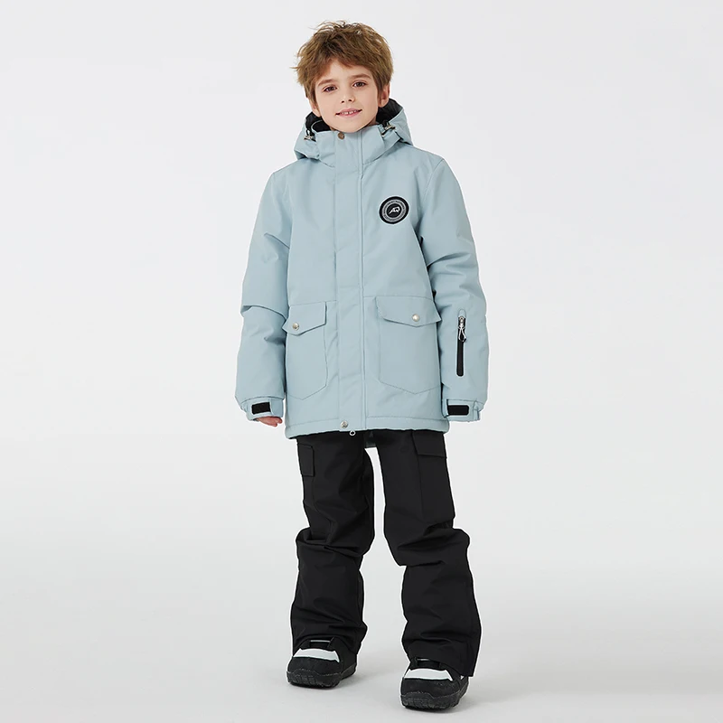 -30 ℃ child skiing suit for boys girls 3 4 5 6 7 8 9 10 11 12 13 14 years old Winter Outdoor Waterproofing  Warmth Enhancement