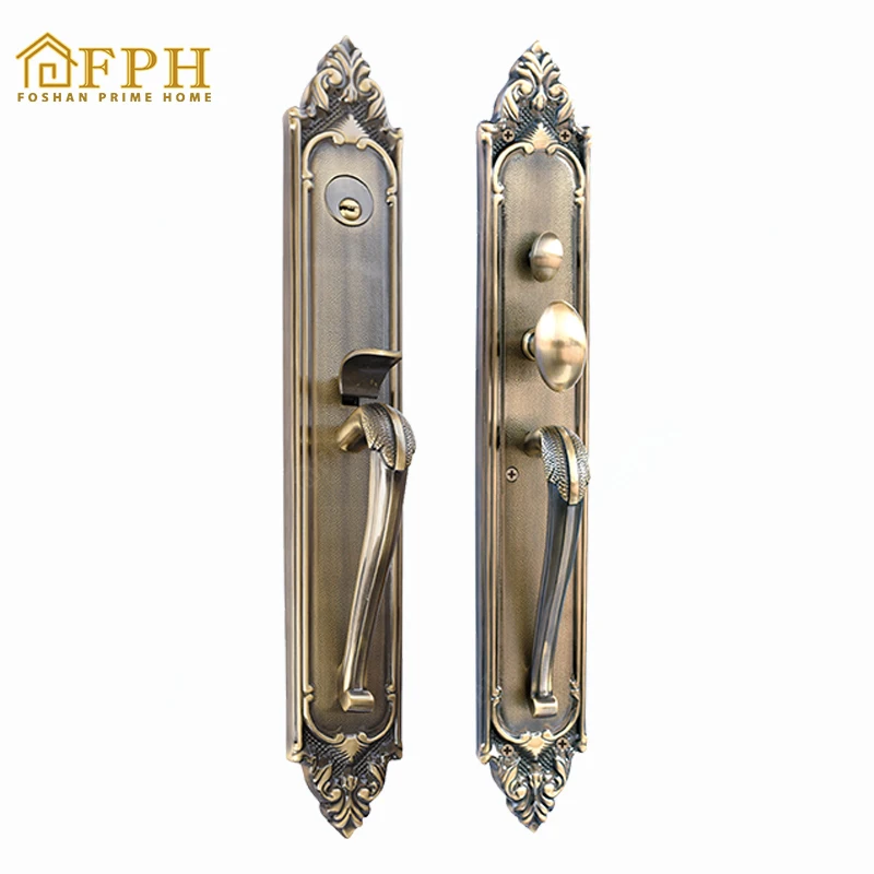 Heavy Duty Main Entry Door Handle, Solid Brass Construction with Classic Style