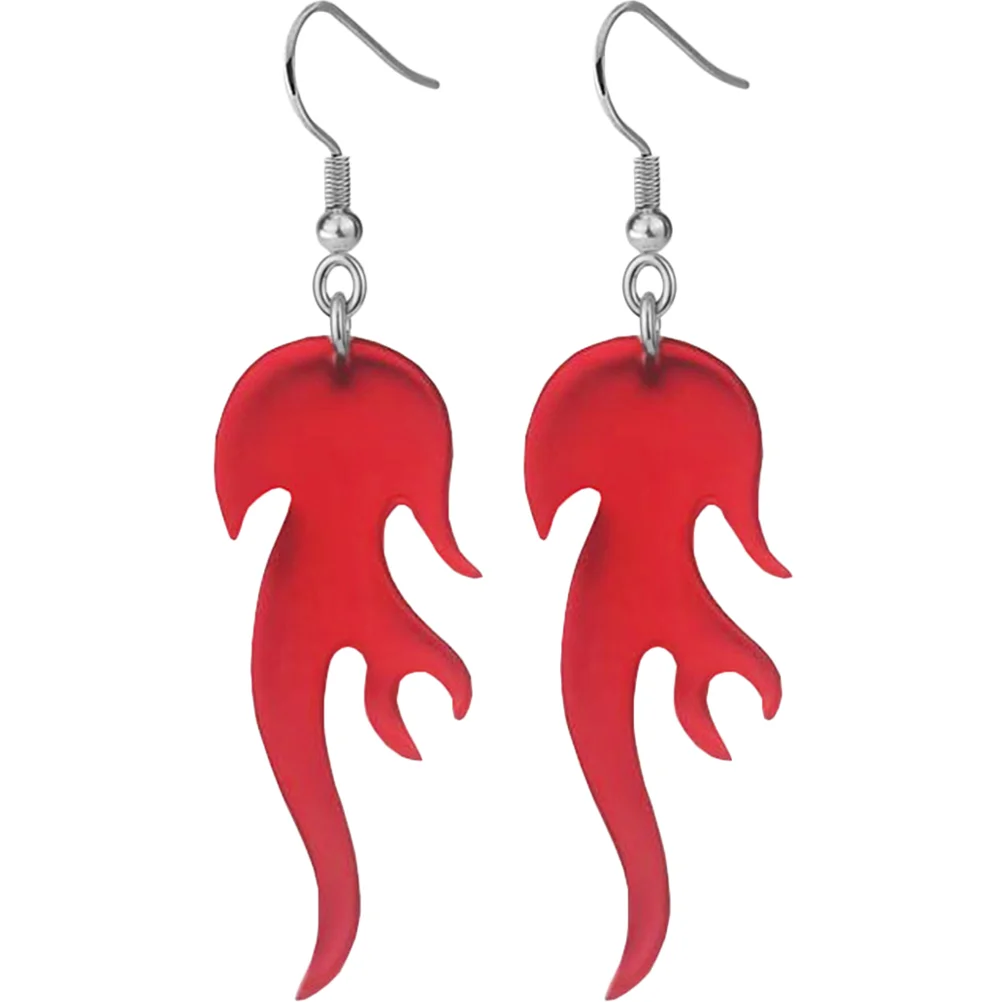 1 Pair Flame Earrings Funny Creative Gothic Earrings for Halloween Birthday Christmas women earring dangle flame earrings