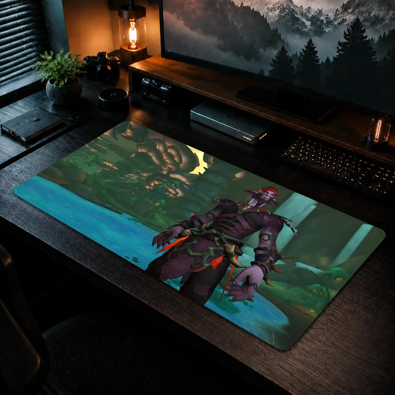 World of Warcraft Midnight Mauspad, Gaming-Büro, rutschfeste Schreibtischunterlage, DIY-Mauspad, große Spiel-Tastaturunterlage mit Overlock