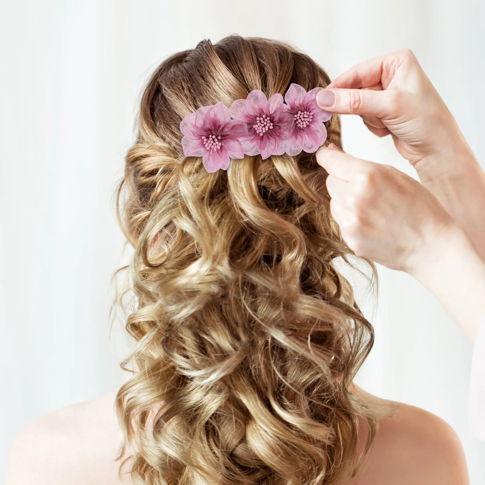 

4pcs Spring Hair Clips Blue Gray Beige Pink Snap Style Comfortable Durable Floral Barrettes Women Wedding Accessories Boho Hair