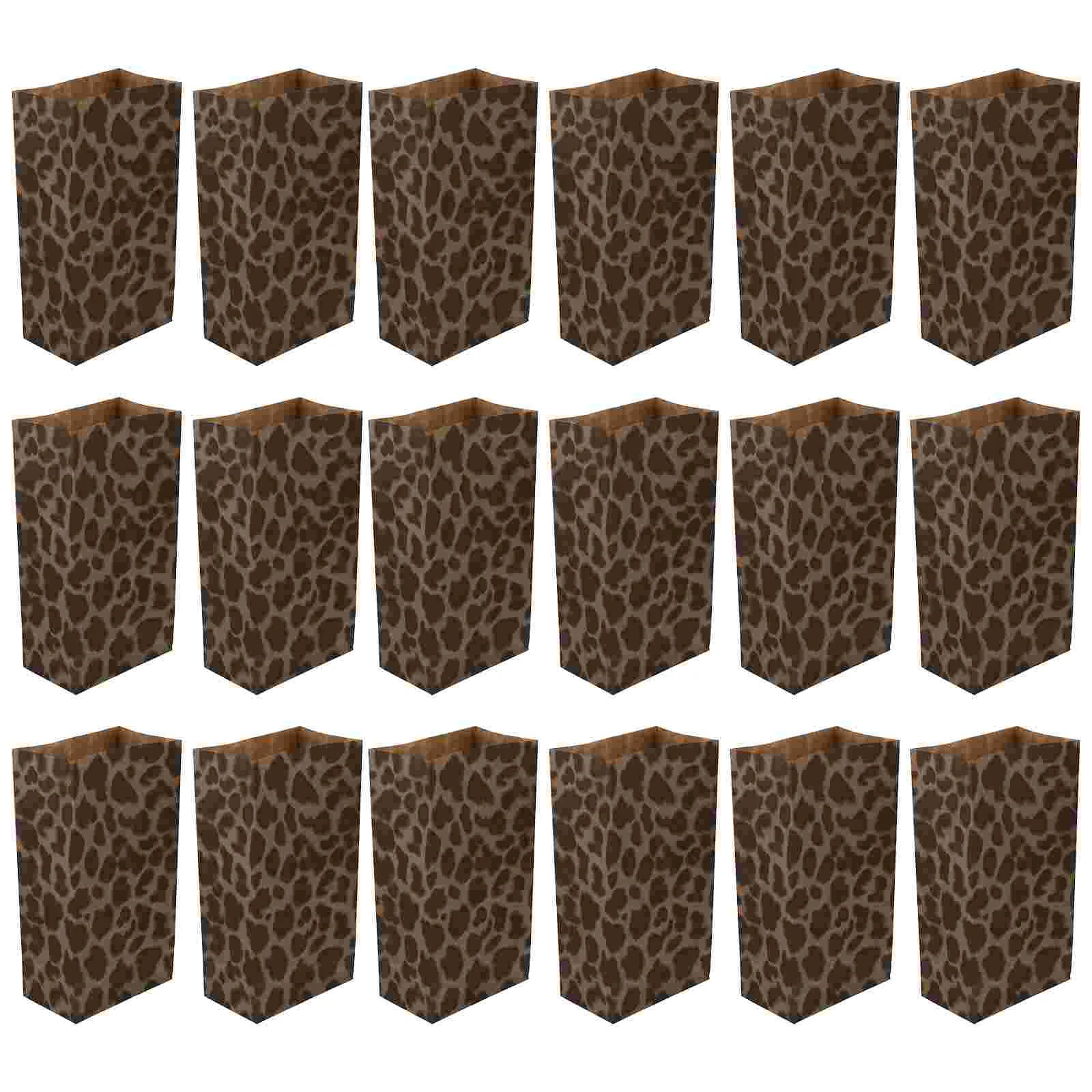 

50 PCS Leopard Print Baking Paper Bag Gift Pouches Printed Bags Party Bakery Candy Holiday Cookie