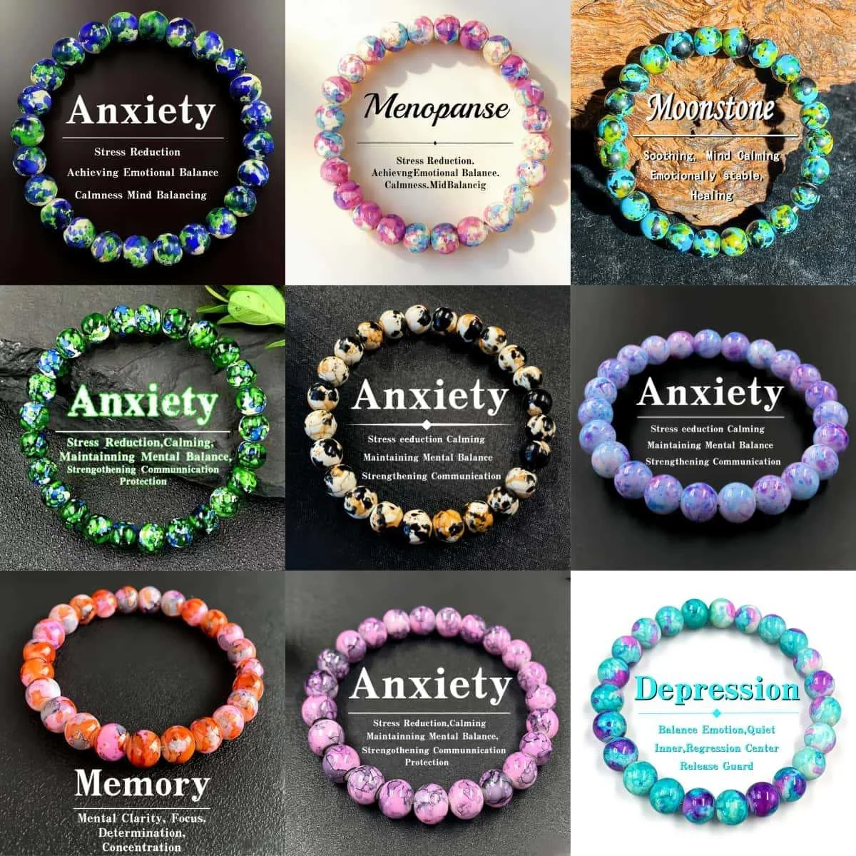 5A Natural stone  Bohemian Bracelets Men Women Charm Natural Stone Jewelry Health Protection Soul Healing Couple Bead Bracelet
