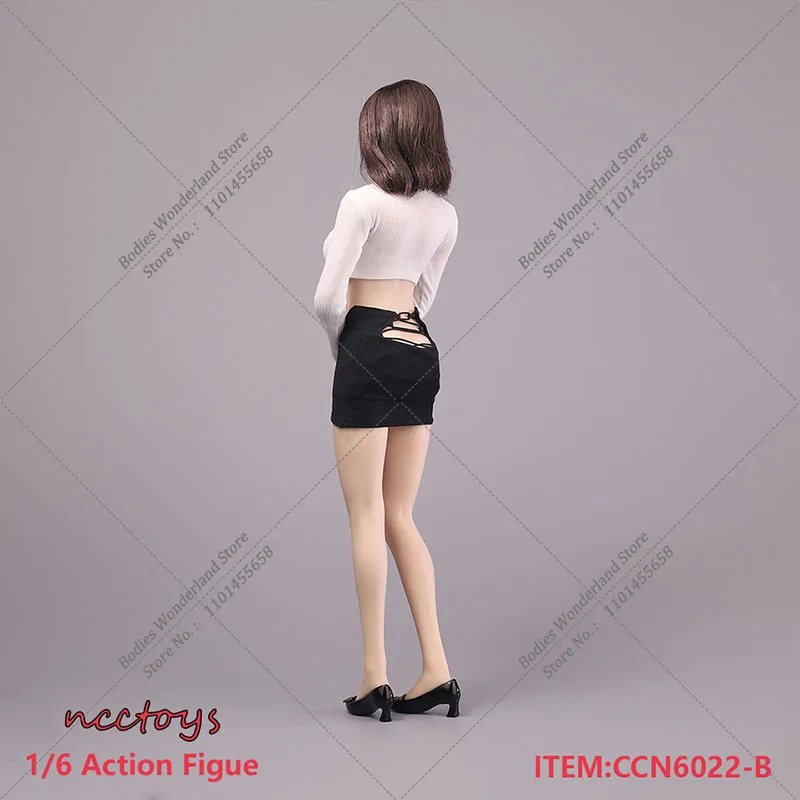 CCN6022 1/6 Scale Women's Knit Short Tops Wrap Hip Skirt Clothes Set Model Fit 12'' TBL PH JIAOU Soldier Action Figure Body