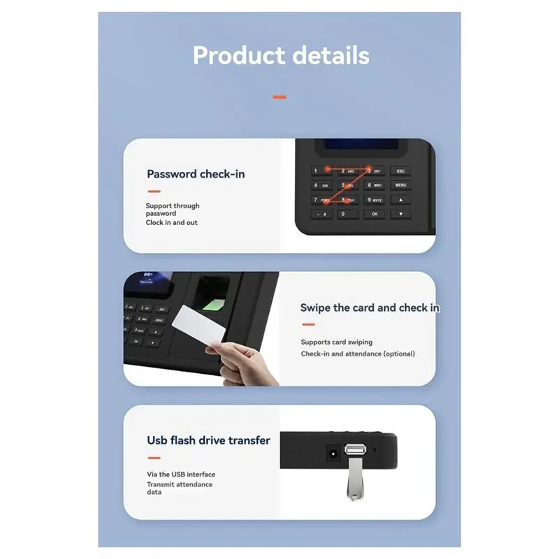 EU Stecker Fingerabdruck Anwesenheit Biometrische Maschine System Elektrische Stechuhr Recorder Mitarbeiter Tastatur Für Unternehmen