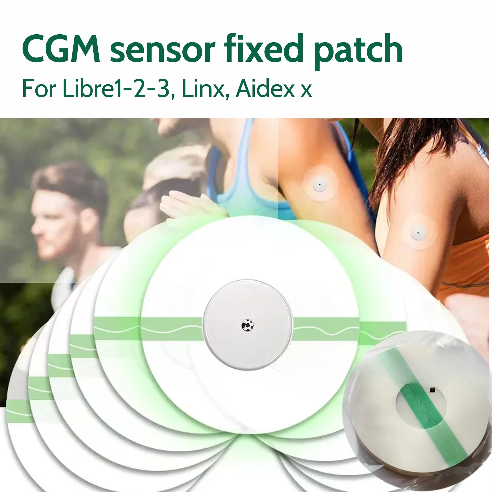 2pcs Dynamic Blood Glucose Meter Sensor Fixed Patch Transparent Invisible Waterproof Adhesive Patch Sports Anti Drop Fixed Patch