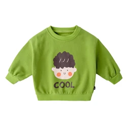 Herbst Baby Boy Baumwolle Sweatshirt Pullover lässig Cartoon gedruckt Langarm Hoodies für Kleinkind Mädchen Kinder Herbst Frühling Kleidung