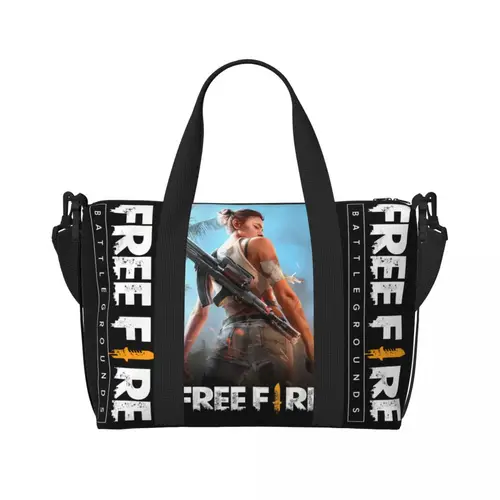 여성용 맞춤형 가레나 프리 파이어 게임 토트백, 대용량 체육관 해변 여행 가방 