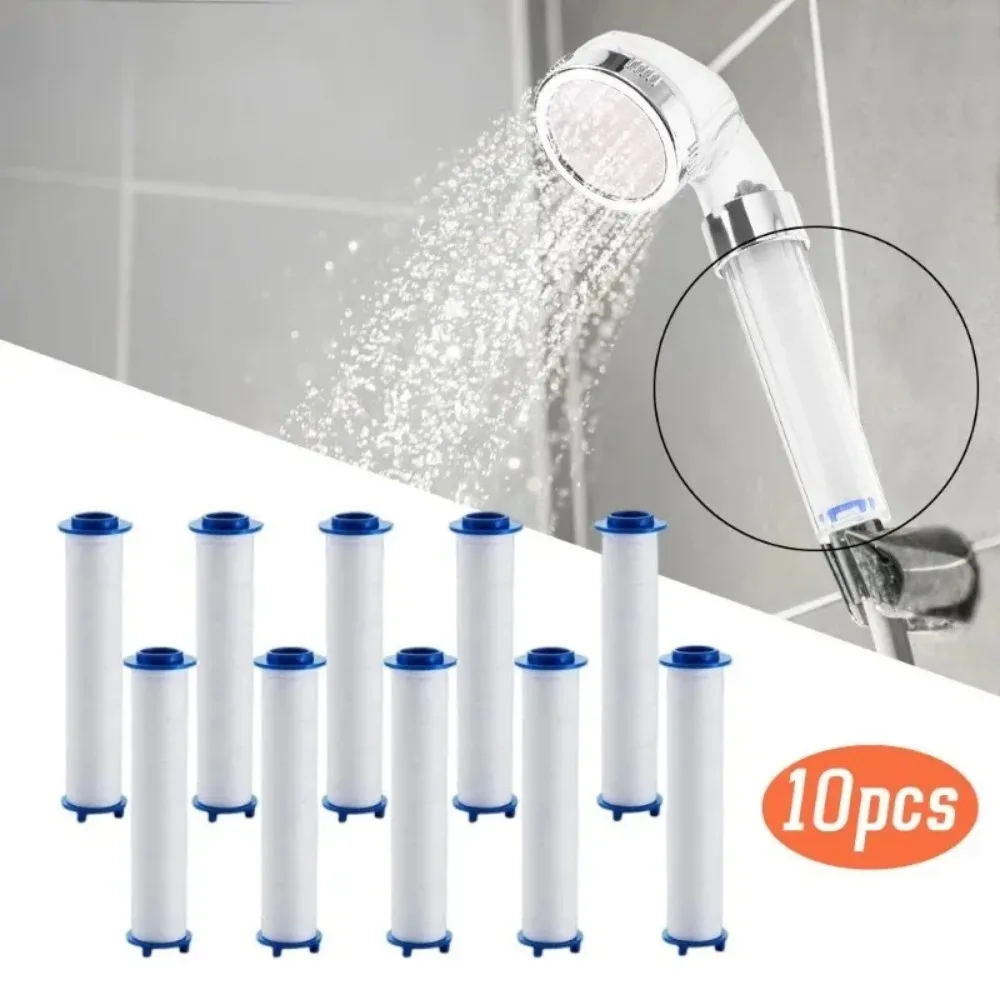 10 Stück Duschkopf-Ersatzfilterkartusche aus PP-Baumwolle zur Reinigung von hartem Wasser, Badezimmerzubehör, Handbrause