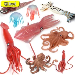 Hot Sale Marine Animal Model Figurines Toys Simulation Squid Octopus Jellyfish Screw PVC Action Figure Kids Educational Toy Gift