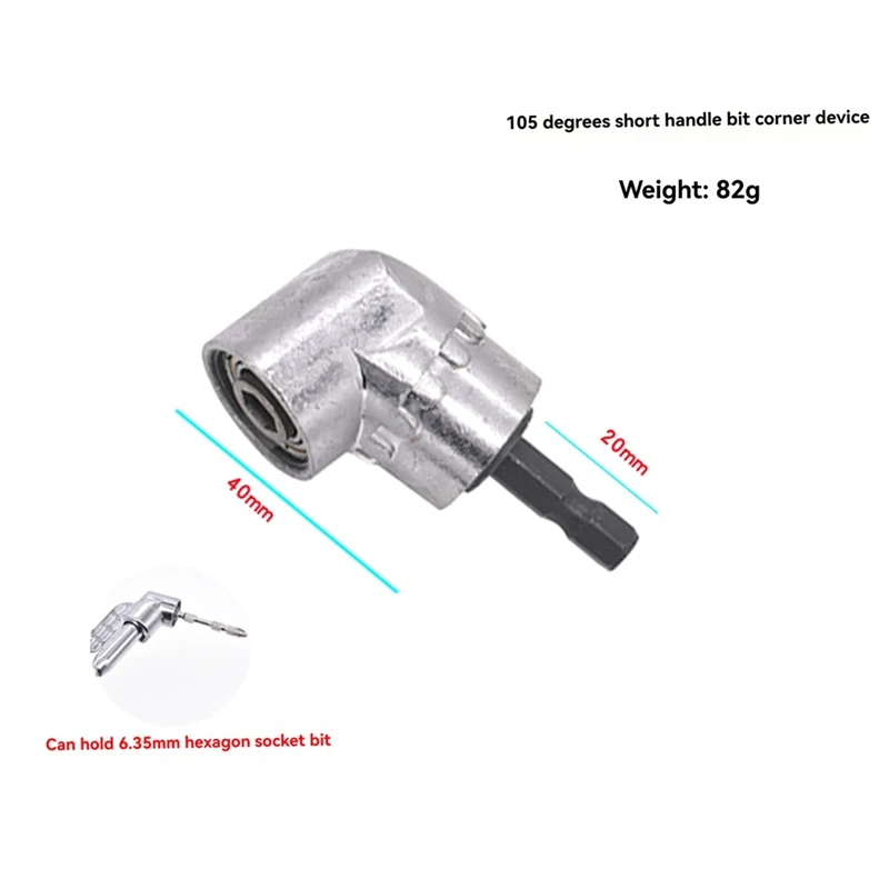 Upgraded 105 Degree Right Angle Drill Adapter Kit With Multifunction Bend Screwdriver For Tight Spaces (2.5In And 5.5In)